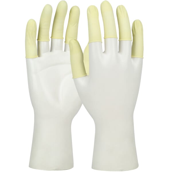 QRP Qualatex 2CL Disposable Low Powdered Finger Cot, L, Natural Rubber Latex, White