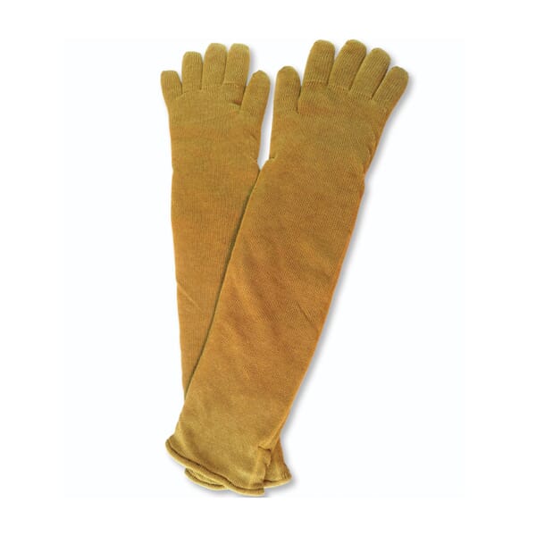 QRP Qualatherm 1400 57G Thermal Gloves, L, PBI, Brown/White, Nylon Lining, Uncoated Coating, 27 in L, Resists: Heat and Cold, -210 to 1400 deg F Max