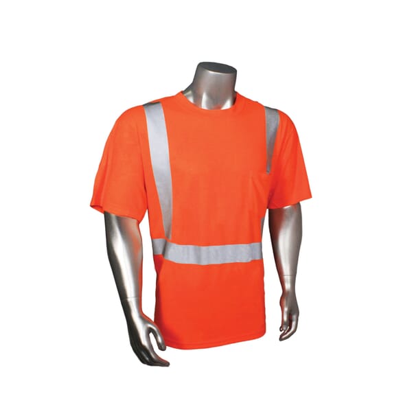 RADWEAR HV-TS-P-2XL HV-TS-P Lightweight Short Sleeve Hydrowick Safety T-Shirt, 2XL, Hi-Viz Orange, Polyester