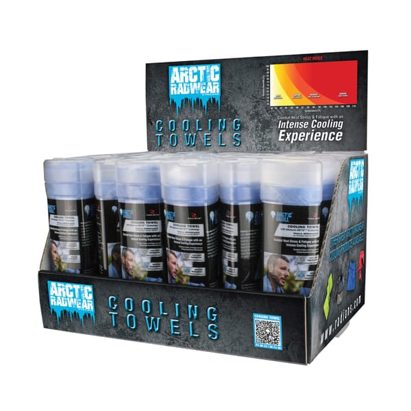 RADWEAR RCS-CD1 Cooling Towel Counter Display, 26 x 17 in, Blue