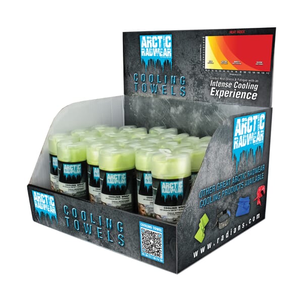 RADWEAR RCS-WCD2 Cooling Towel Counter Display, 26 x 8-1/4 in, Lime