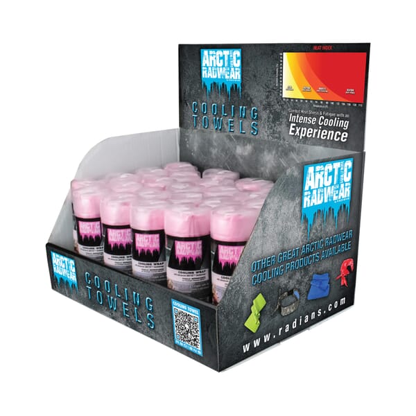 RADWEAR RCS-WCD3 Cooling Towel Counter Display, 26 x 8-1/4 in, Pink
