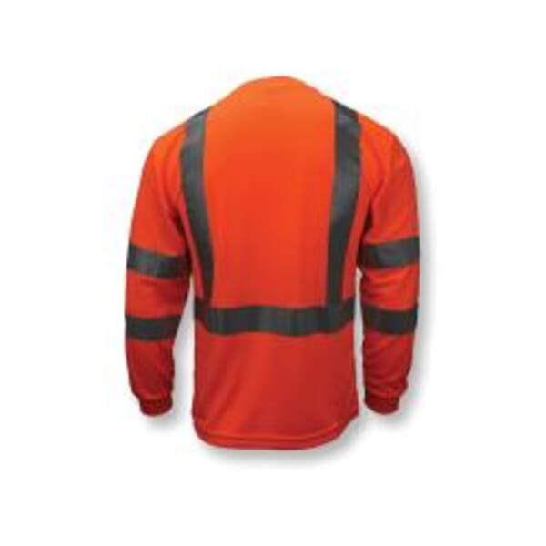 RADWEAR ST21-3POS-XL Long Sleeve Safety T-Shirt, XL, Hi-Viz Orange, Birds Eye Polyester Mesh