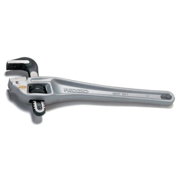 RIDGID 31125 18 Series Offset Pipe Wrench, 2-1/2 in Pipe, 18 in OAL, Hook Jaw, Aluminum Handle, Standard Adjustment, Gray