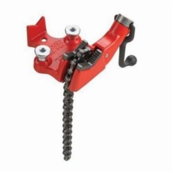 RIDGID 40210 Top Screw Bench Chain Vise, 1/4 to 6 in Pipe, 1/8 to 8 in Load, Anchored Crank Head
