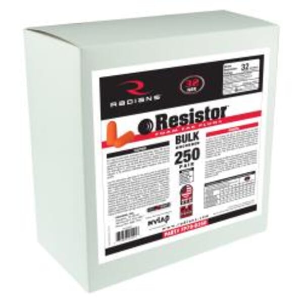 Radians Resistor FP70-B250 Ear Plug, 32 dB Noise Reduction, Tapered Bullet Shape, ANSI S3.19-1974, Disposable, Uncorded Design