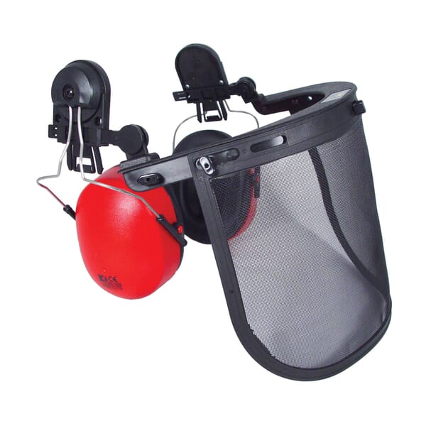 Radians HG-410BWM Headgear With Visor and Earmuffs, For Use With Hard Hats