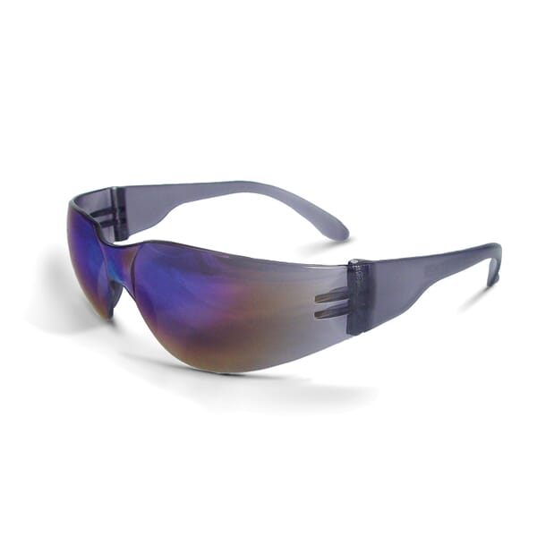 Radians MR01R0ID Mirage Lightweight Safety Eyewear, Hard Coat/Impact-Resistant, Rainbow Mirror Lens, Frameless Frame, Polycarbonate/Foam Lined Frame, ANSI Z87.1+