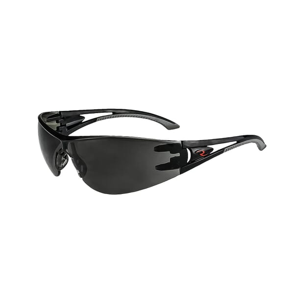 Radians OP1020ID Optima Safety Eyewear, Hard Coat/Impact-Resistant, Smoke Lens, Half-Frame Frame, Black, Plastic Frame, Polycarbonate Lens, ANSI Z87.1+