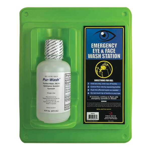 Radians REW16D Double Personal Eyewash Station, 16 oz Bottle, Wall Mount