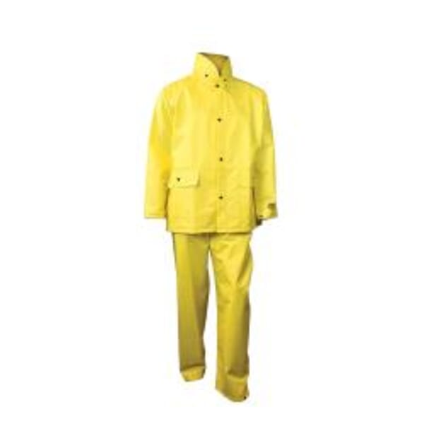 Radians DRIRAD Rain Suit, Yellow, Polyester/PVC, Detachable Hood