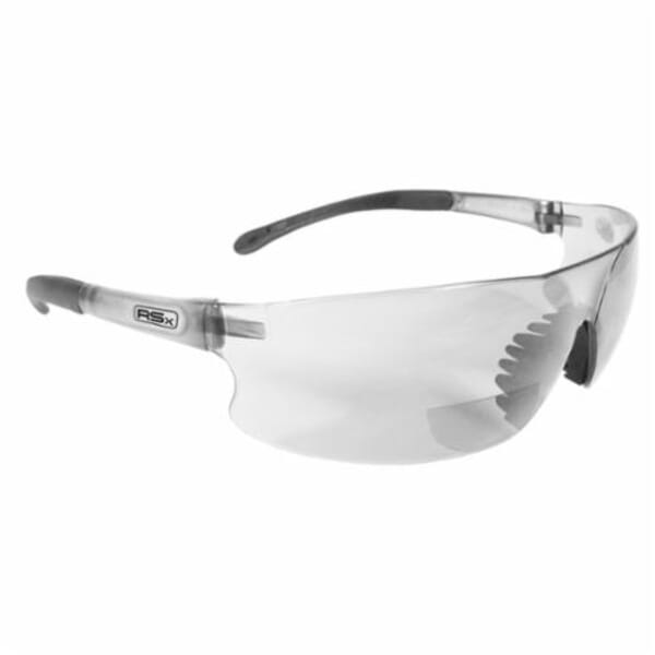 Radians Rad-Sequel RSx Bi-Focal Lens Lightweight Reader Protective Glasses, Clear Lens, Clear, Plastic Frame, Polycarbonate Lens, 99.9 % UV Protection, ANSI Z87.1+
