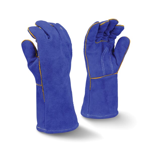 Radians RWG5210XL Regular Shoulder Welding Gloves, XL, Split Leather, Blue, Full Sock Jersey Lining, 14 in L