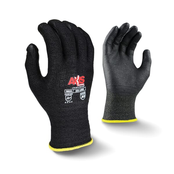 Radians AXIS Cut-Resistant Gloves, HPPE, Resists: Abrasion, Cut, Puncture and Tear, ANSI Cut-Resistance Level: A2