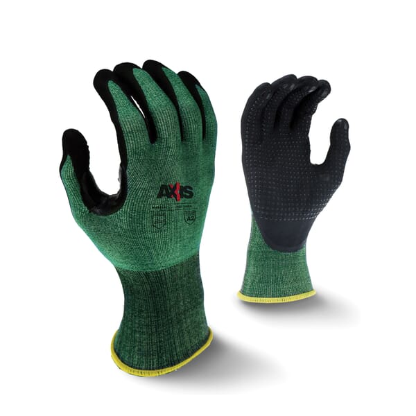 Radians AXIS Cut Resistant Gloves, Foam Nitrile With PVC Dots Coating, HPPE, Resists: Abrasion, Cut, Puncture and Tear, ANSI Cut-Resistance Level: A2