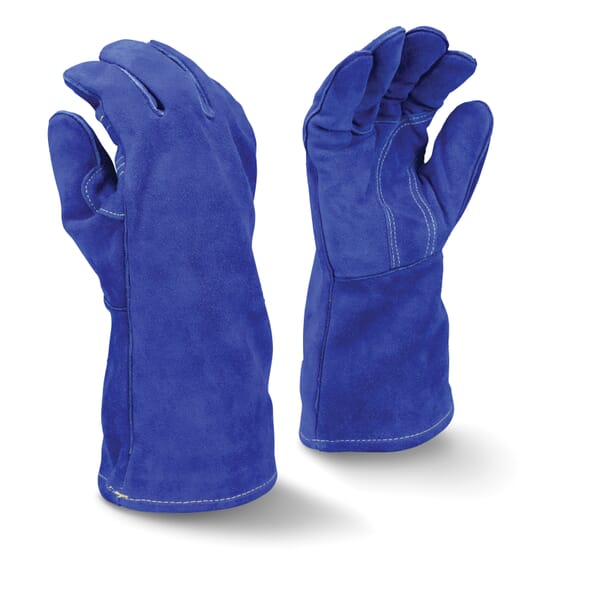Radians RWG5410XL Welding Gloves, XL, Premium Side Split Cowhide Leather, Blue, Full Sock Foam Lining, 14 in L