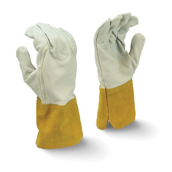 Radians KAMORI Select Grain MIG/TIG Welding Gloves, M, Goatskin Leather, Gray/Brown, Split Shoulder Cuff