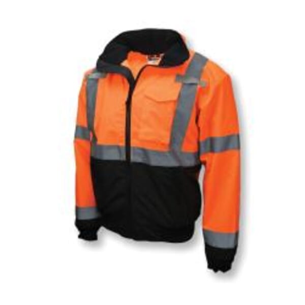 Radians SJ110B-3ZOS-3X 2-in-1 Bomber Safety Jacket, Hi-Viz Orange, Polyester, 54 to 56 in Chest, ANSI/ISEA 107-2010 Class 3
