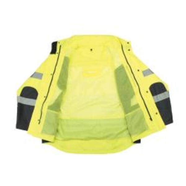 Radians SJ410B-3ZGS-XL 3-in-1 Weatherproof Parka With Removable Fleece Jacket, XL, Hi-Viz Green, Polyester, 46 to 48 in Chest, Resists: Water and Wind, ANSI Class 3