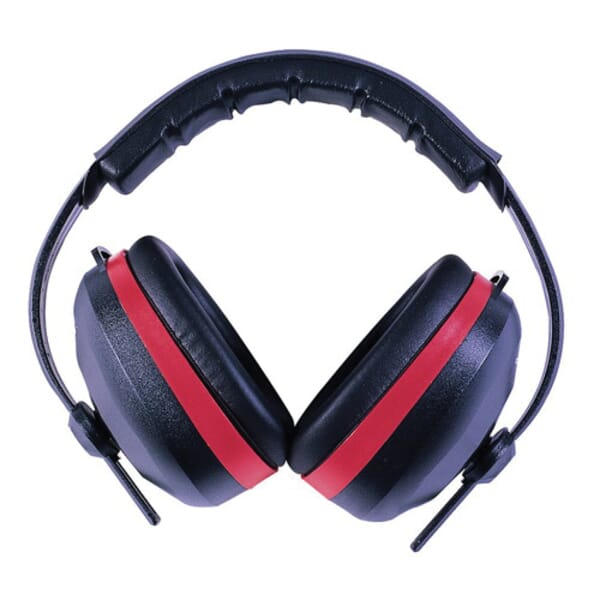 Radians Silencer SL0130CS Earmuffs, 26 dB Noise Reduction, Black/Red, Adjustable Band Position