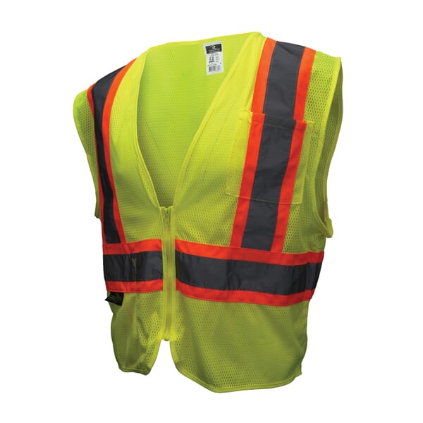 Radians 2-Tone Economy Safety Vest, S, Polyester Mesh, Zipper Closure, 2 Pockets, ANSI Class: Class 2, ANSI/ISEA 107-2015 Type R