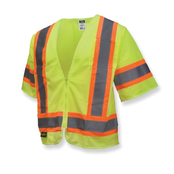 Radians 2-Tone Economy Safety Vest, S, Polyester Mesh, Zipper Closure, 2 Pockets, ANSI Class: Class 3, ANSI/ISEA 107-2015 Type R