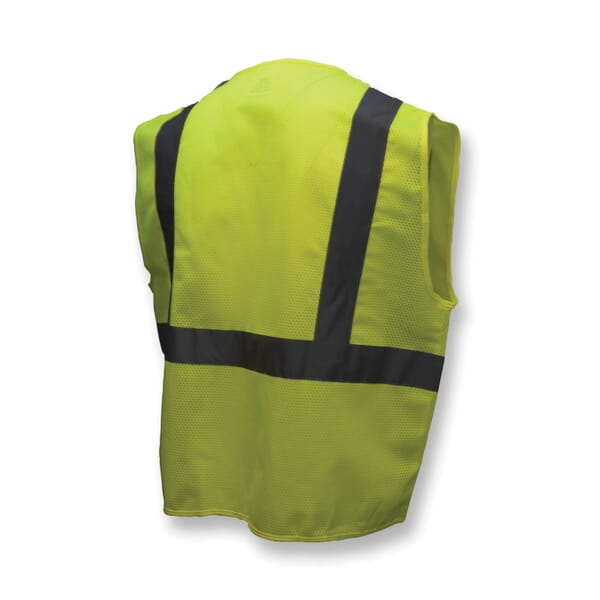 Radians SV2GM4X Economy Safety Vest, 4XL, Hi-Viz Green, Polyester, Hook and Loop Closure, 2 Pockets, ANSI Class: Class 2, ANSI/ISEA 107-2010