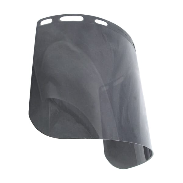 Radians V40815-S Face Shield, Polycarbonate, 8 in H x 15-1/2 in W x 0.06 in THK Visor, For Use With Hard Hats, ANSI/ISEA Z89.1-2014, Type 1 Class G and E, Smoke Lens Shade