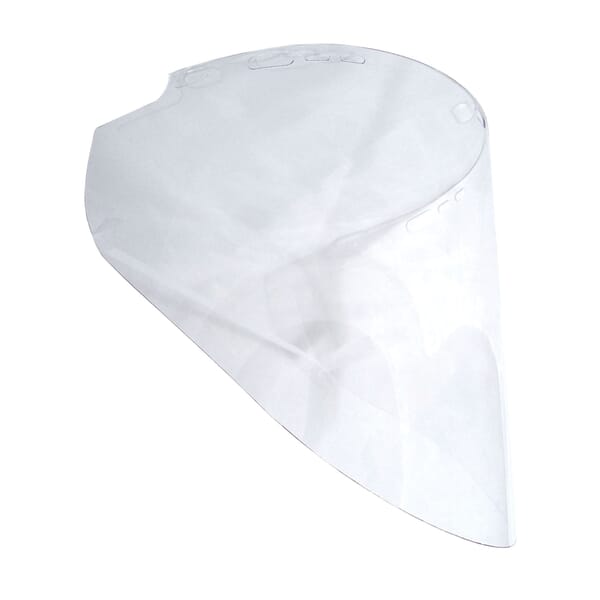 Radians V40919-CP Face Shield, Plastic, 9-3/4 in H x 19 in W x 0.04 in THK Visor, For Use With Hard Hats, ANSI/ISEA Z89.1-2014, Type 1 Class G and E, Clear Lens Shade