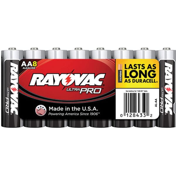 Rayovac ALAA-8J Ultra Pro Battery, Alkaline, 1.5 VDC V Nominal, AA