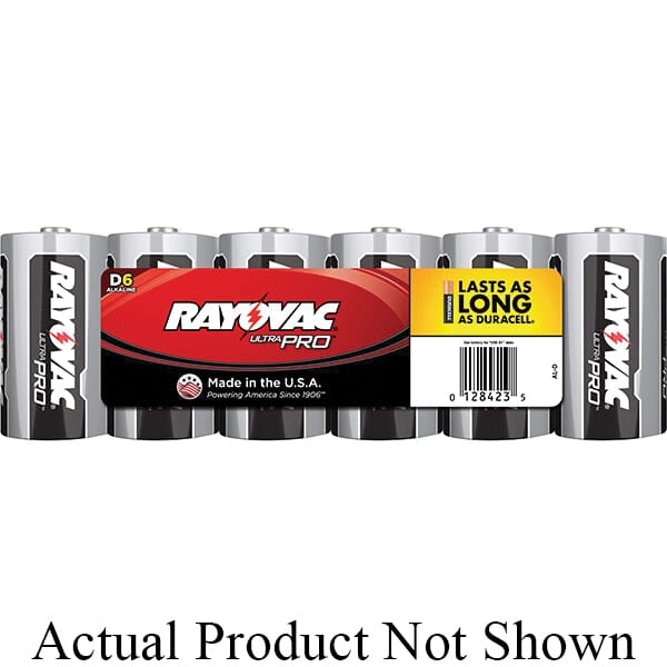Rayovac ALD-6J ULTRA PRO Battery, Alkaline, 1.5 VDC Nominal, D