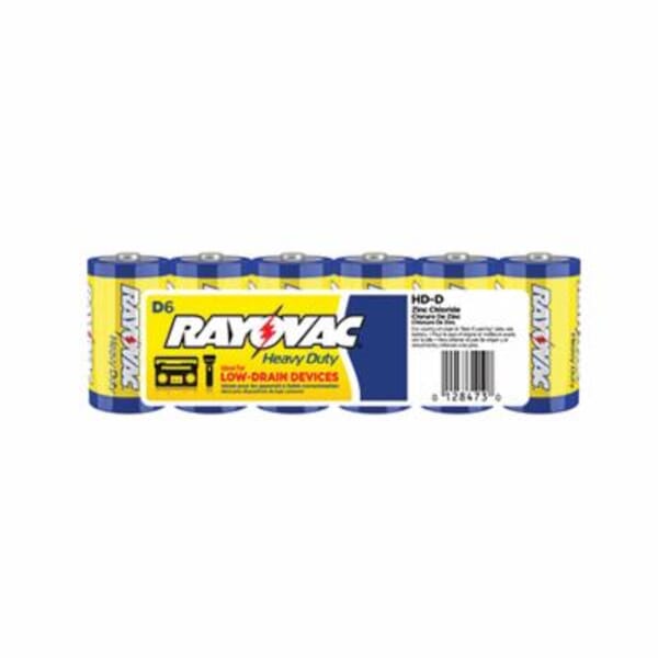 Rayovac HD-DD Heavy Duty Battery, Zinc-Carbon, D