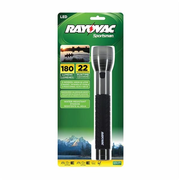 Rayovac SE4W3CA Sportsman Extreme Flashlight, 4 W, LED Bulb, Anodized Aluminum Housing, 200 Lumens