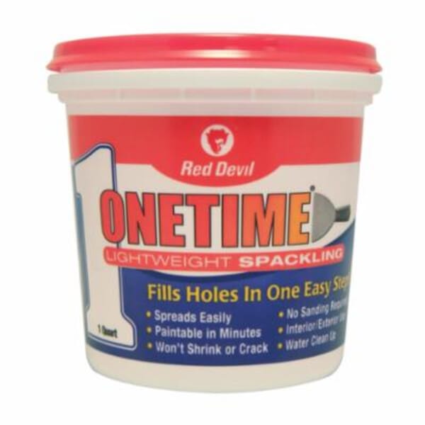Red Devil Onetime Patch & Prime 0544 540 Lightweight Pre-Mixed Spackling Compound, 1 qt Tub, White