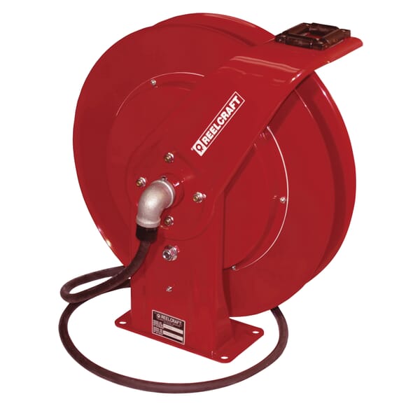Reelcraft 4625 OLP 4000 Low Pressure Premium Duty Hose Reel With Hose, 3/8 in ID X 3/5 in OD x 25 ft L Hose, 300 psi Pressure, 12-3/8 in Dia x 2-1/2 in W Reel, Domestic