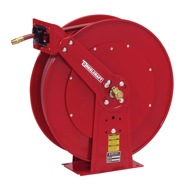 Reelcraft 81100 OLP 80000 Dual Pedestal Heavy Duty Low Pressure Hose Reel With Hose, 3/8 in ID x 3/5 in OD x 100 ft L Hose, 300 psi Pressure, 24 in Dia x 6 in W Reel, Domestic