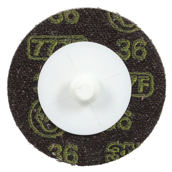 Roloc 7000000549 Abrasive Disc, 2 in Dia Disc, 36 Grit, Very Coarse Grade, Ceramic Abrasive, Type TR Attachment