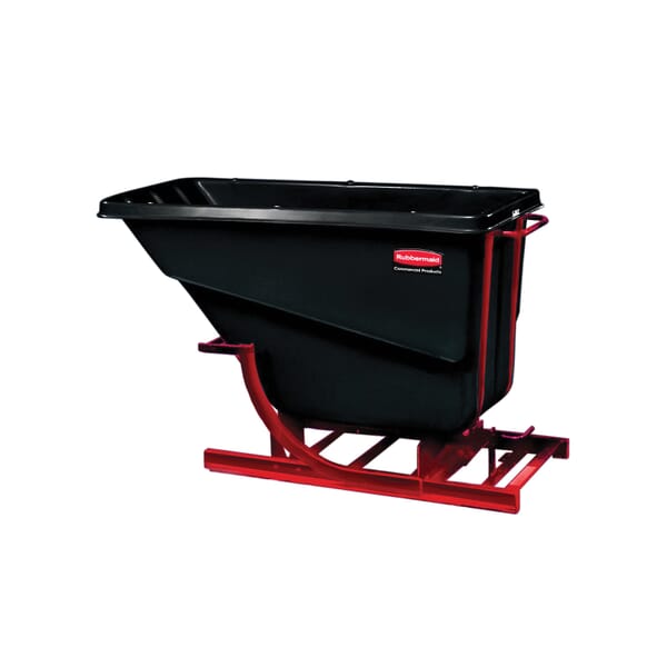 Rubbermaid FG105400BLA Standard Base Self-Dumping Hopper, 1/2 cu-yd Hopper, 750 lb Load, Black, HDPE