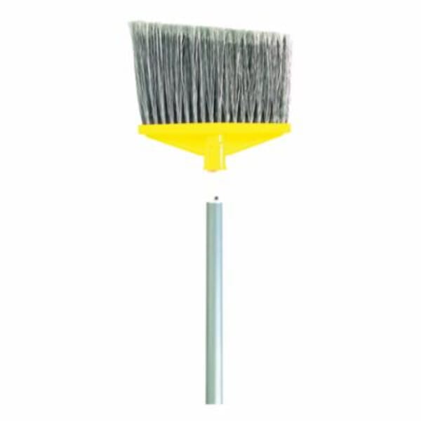 Rubbermaid FG638500GRAY Angle Broom With Metal Handle, Polypropylene Bristle, 10-1/2 in Sweep Face, 9.29 in W, 6-3/4 in L Trim, Aluminum Handle, 58 in OAL