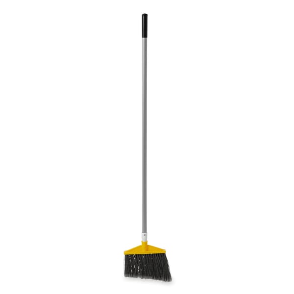 Rubbermaid FG638500GRAY Angle Broom With Metal Handle, Polypropylene Bristle, 10-1/2 in Sweep Face, 9.29 in W, 6-3/4 in L Trim, Aluminum Handle, 58 in OAL