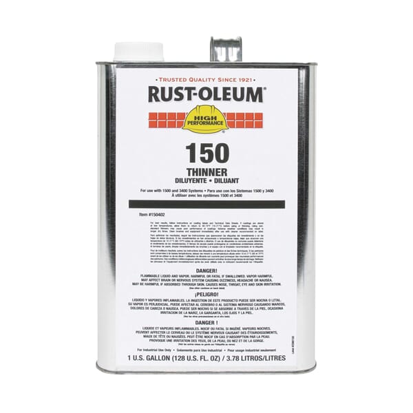 Rust-Oleum 150402 1500 System Paint Thinner, 1 gal Can, Liquid Form, Clear, 220 to 520 sq-ft/gal Coverage
