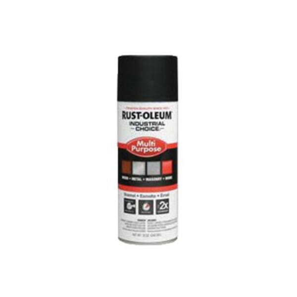 Rust-Oleum 1678830 1600 System Multi-Purpose Enamel Spray Paint, 12 oz Container, Liquid Form, Black, 12 to 15 sq-ft/can Coverage