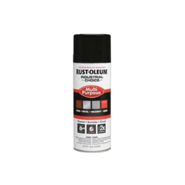 Rust-Oleum 1679830 1600 System Multi-Purpose Enamel Spray Paint, 12 oz Container, Liquid Form, Black, 12 to 15 sq-ft/can Coverage