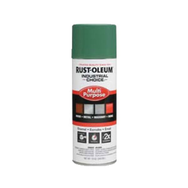 Rust-Oleum 202211 1600 System Multi-Purpose Enamel Spray Paint, 12 oz Container, Liquid Form, Machine Green, 12 to 15 sq-ft/can Coverage