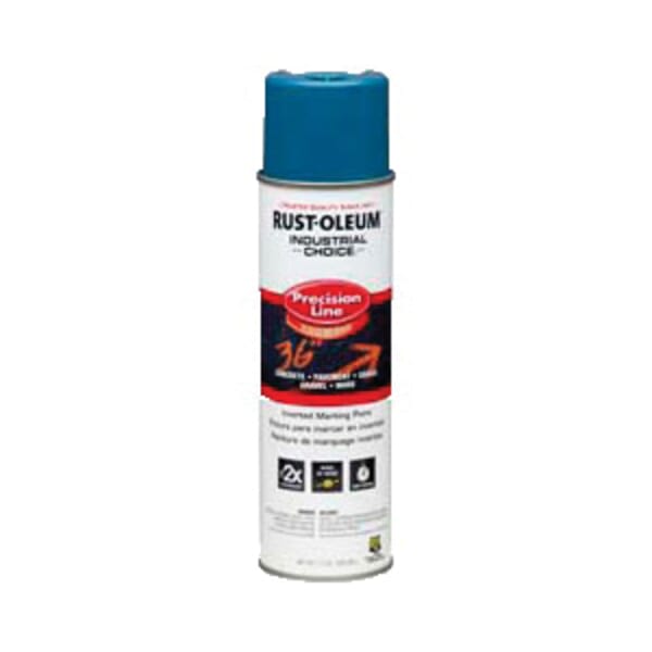 Rust-Oleum 203022 M1600 Precision Line Solvent Based Inverted Marking Paint, 17 oz Container, Liquid Form, APWA Caution Blue, 600 to 700 linear ft/gal with 1 in W Stripe Coverage