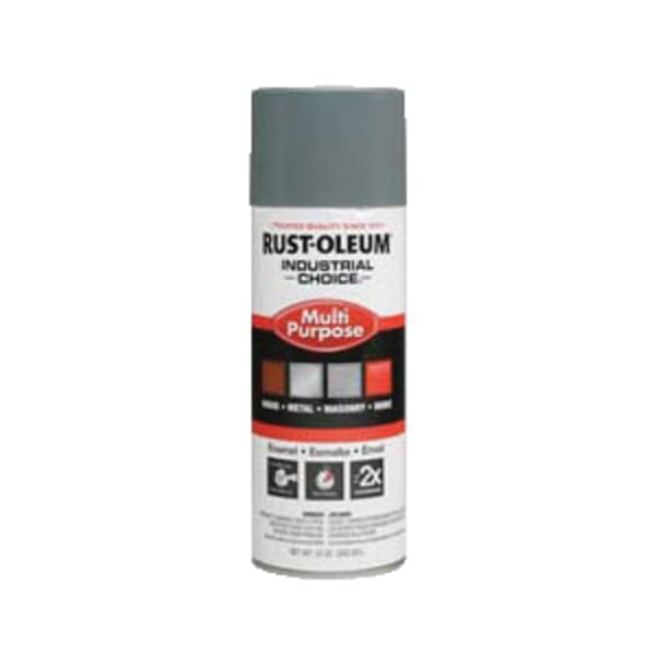 Rust-Oleum 214646 1600 System Multi-Purpose Enamel Spray Paint, 12 oz Container, Liquid Form, ANSI 49 Light Gray, 12 to 15 sq-ft/can Coverage