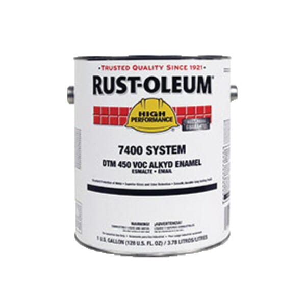 Rust-Oleum 7446402 7400 System 1-Component DTM Alkyd Enamel Coating, 1 gal Container, Liquid Form, Yellow, 230 to 390 sq-ft/gal Coverage