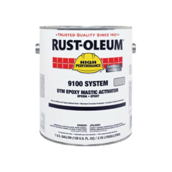 Rust-Oleum Steel-Tech 9101402 9100 System Standard Epoxy Mastic Activator, 1 gal Container, Liquid Form, Metallic Gray, 125 to 225 sq-ft/gal Coverage