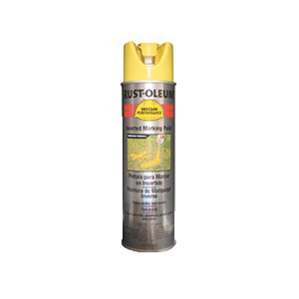 Rust-Oleum V2344838 V2300 System Solvent-Based Inverted Striping Paint, 15 oz Container, Liquid Form, Hi-Viz Yellow, 300 to 350 linear ft/gal with 1-1/2 in W Stripe Coverage