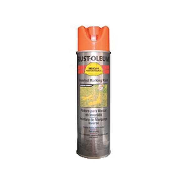 Rust-Oleum V2355838 V2300 System Solvent-Based Inverted Striping Paint, 15 oz Container, Liquid Form, Fluorescent Orange, 300 to 350 linear ft/gal with 1-1/2 in W Stripe Coverage